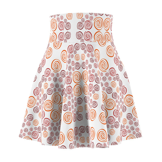 Women's Whimsical Swirl Skater Skirt - Perfect for Spring & Summer Celebrations